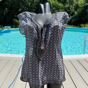 New York & Company Embroidered Tunic size L